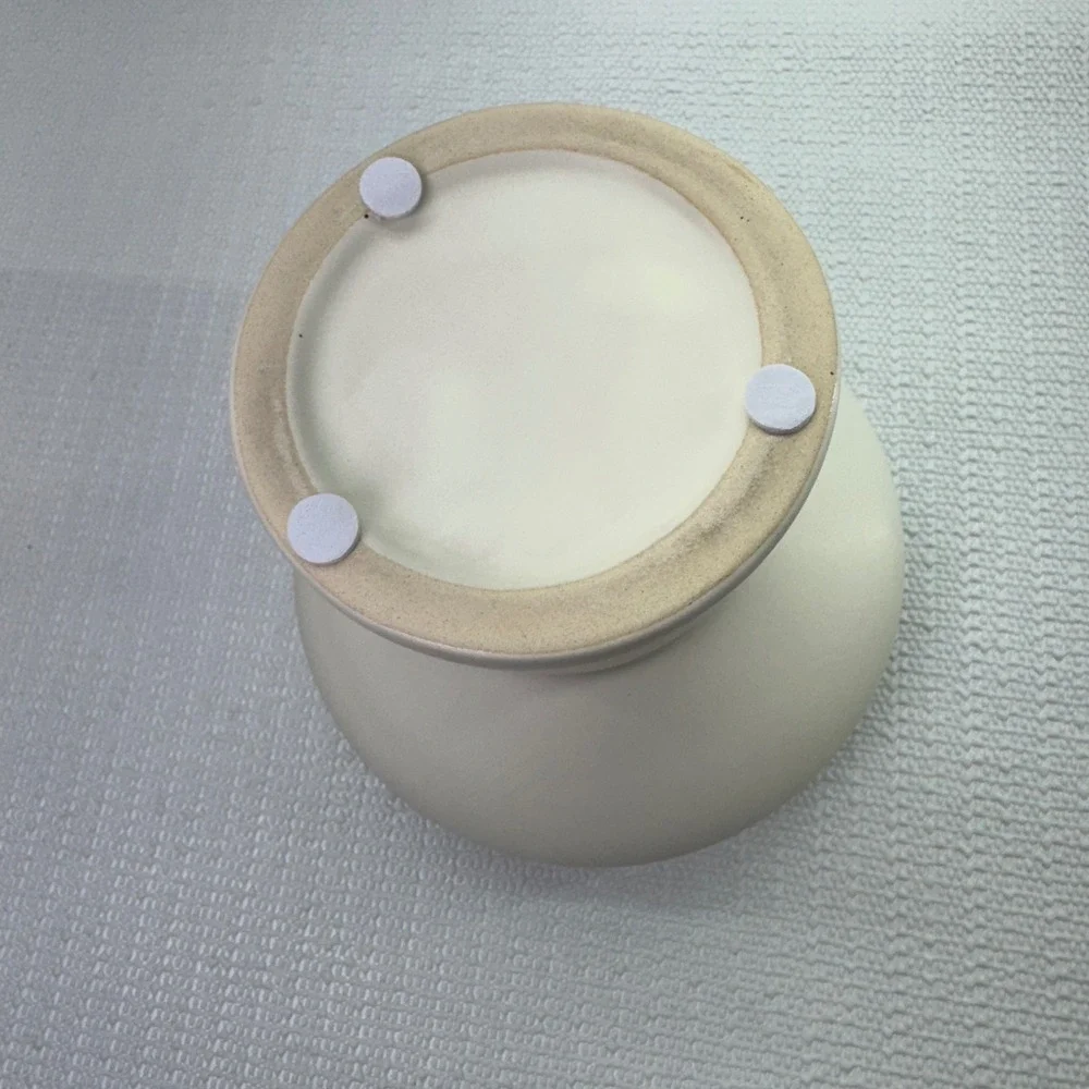 Mushroom Ivory Ceramic‎ Vase Modern Sculptural Decor Abstract Cutout Art Pottery